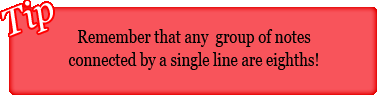 Eighth note connecting Tip